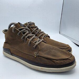 Olukai Nalukai Kapa Boots Mens 9.5 Dark Brown Mid Lace Up Shoes